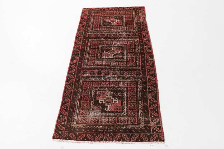 2' 8 x 5' 9 Hand Knotted Ultra Vintage Persian Wool Runner Rug