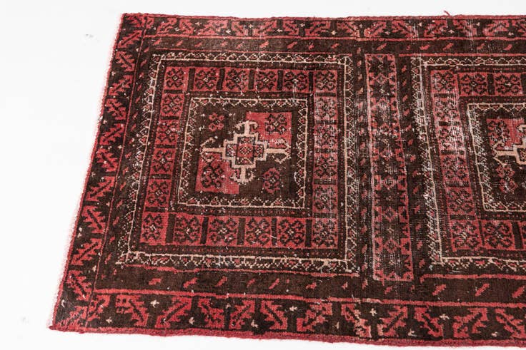 Detail image of 2' 8 x 5' 9 Hand Knotted Ultra Vintage Persian Wool Runner Rug