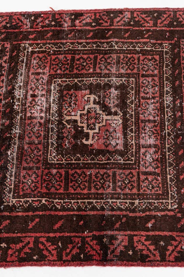 Detail image of 2' 8 x 5' 9 Hand Knotted Ultra Vintage Persian Wool Runner Rug