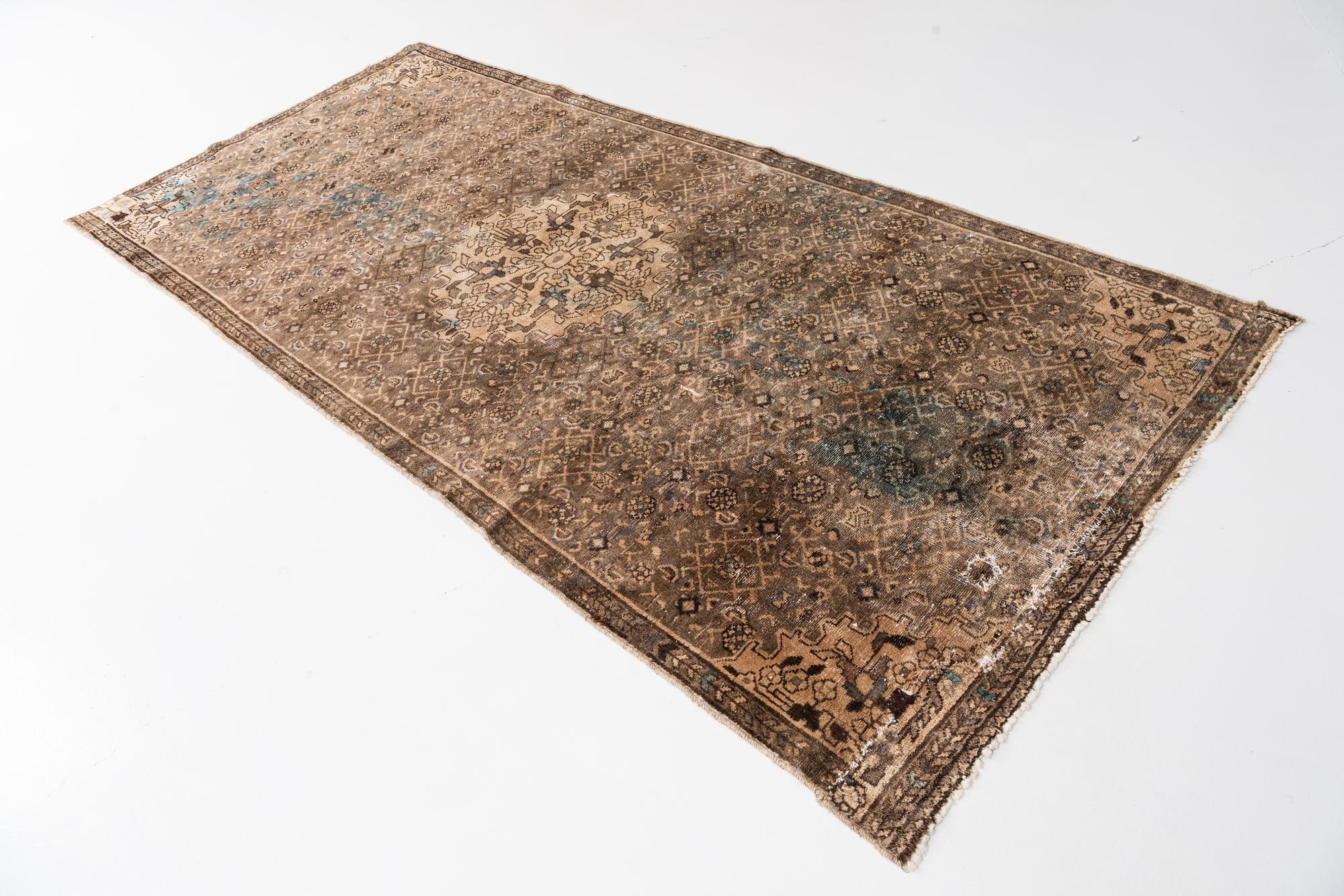 4' 4 x 8' 10 Hand Knotted Ultra Vintage Persian Wool Runner Rug