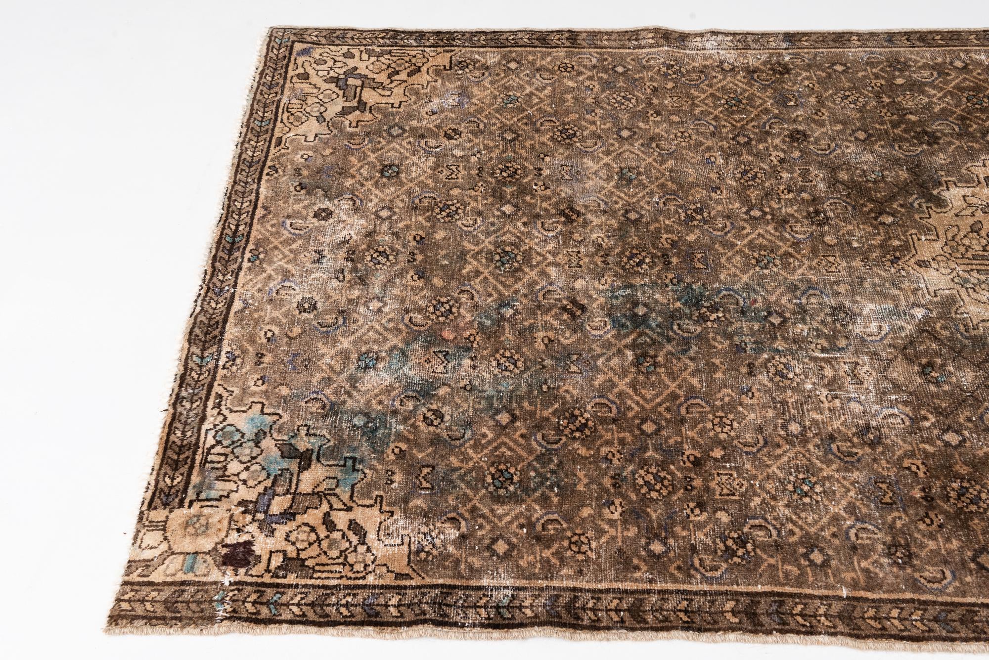 4' 4 x 8' 10 Hand Knotted Ultra Vintage Persian Wool Runner Rug