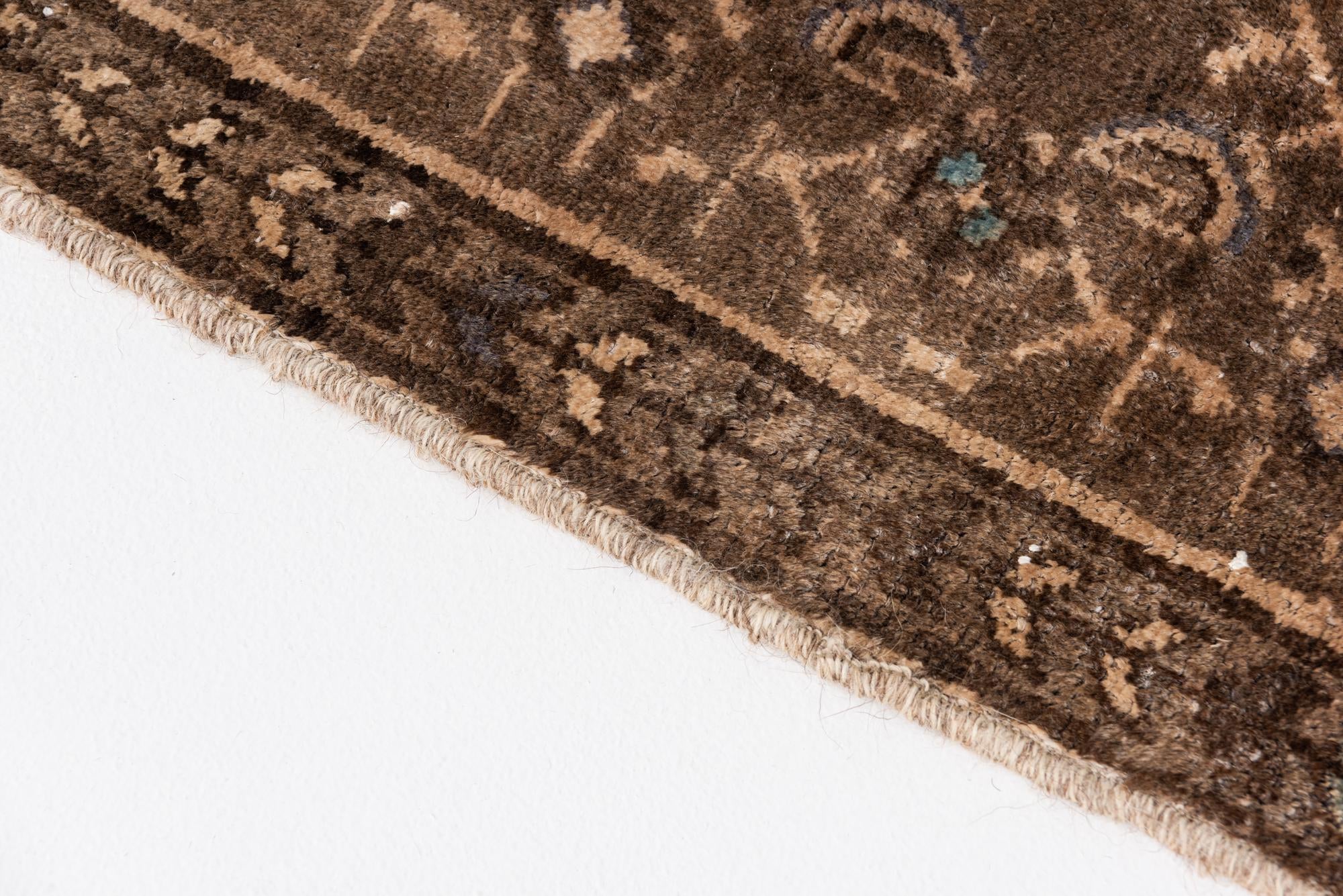 4' 4 x 8' 10 Hand Knotted Ultra Vintage Persian Wool Runner Rug