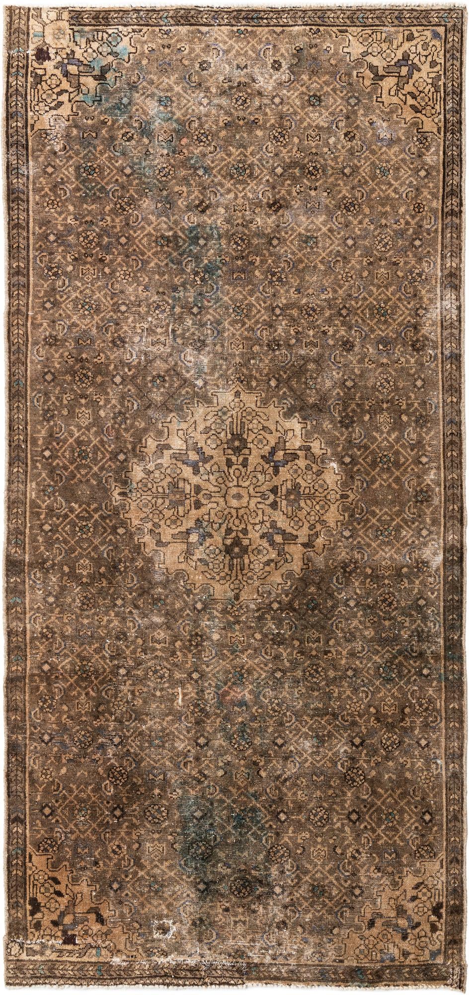 4' 4 x 8' 10 Hand Knotted Ultra Vintage Persian Wool Runner Rug