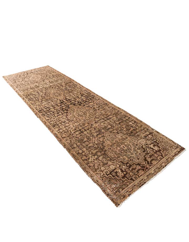 3' 5 x 10' 4 Hand Knotted Ultra Vintage Persian Wool Runner Rug
