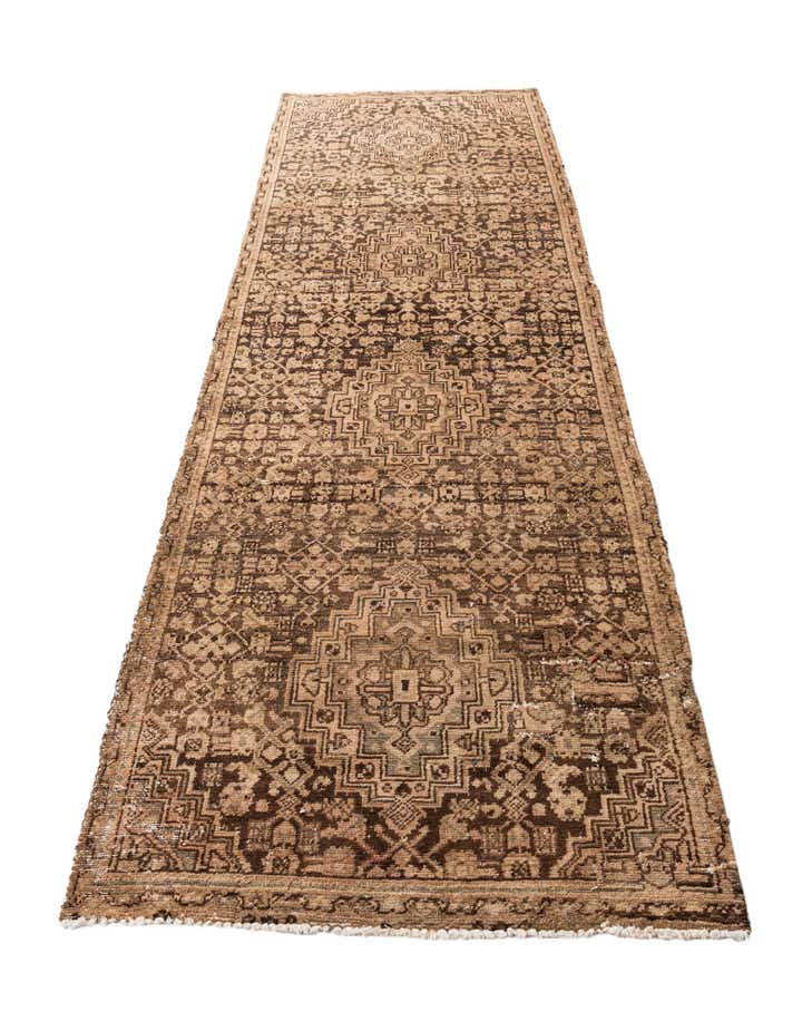 3' 5 x 10' 4 Hand Knotted Ultra Vintage Persian Wool Runner Rug