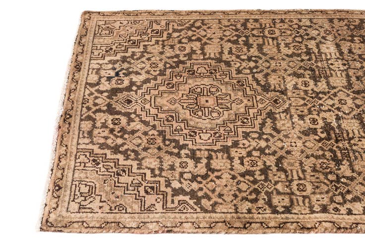 Detail image of 3' 5 x 10' 4 Hand Knotted Ultra Vintage Persian Wool Runner Rug