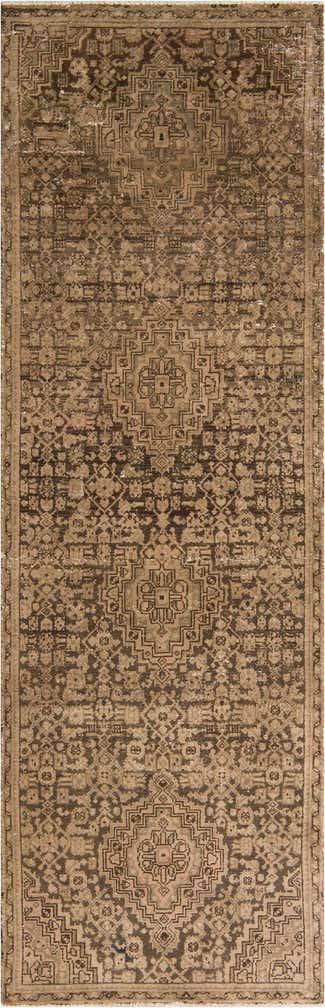 3' 5 x 10' 4 Hand Knotted Ultra Vintage Persian Wool Runner Rug