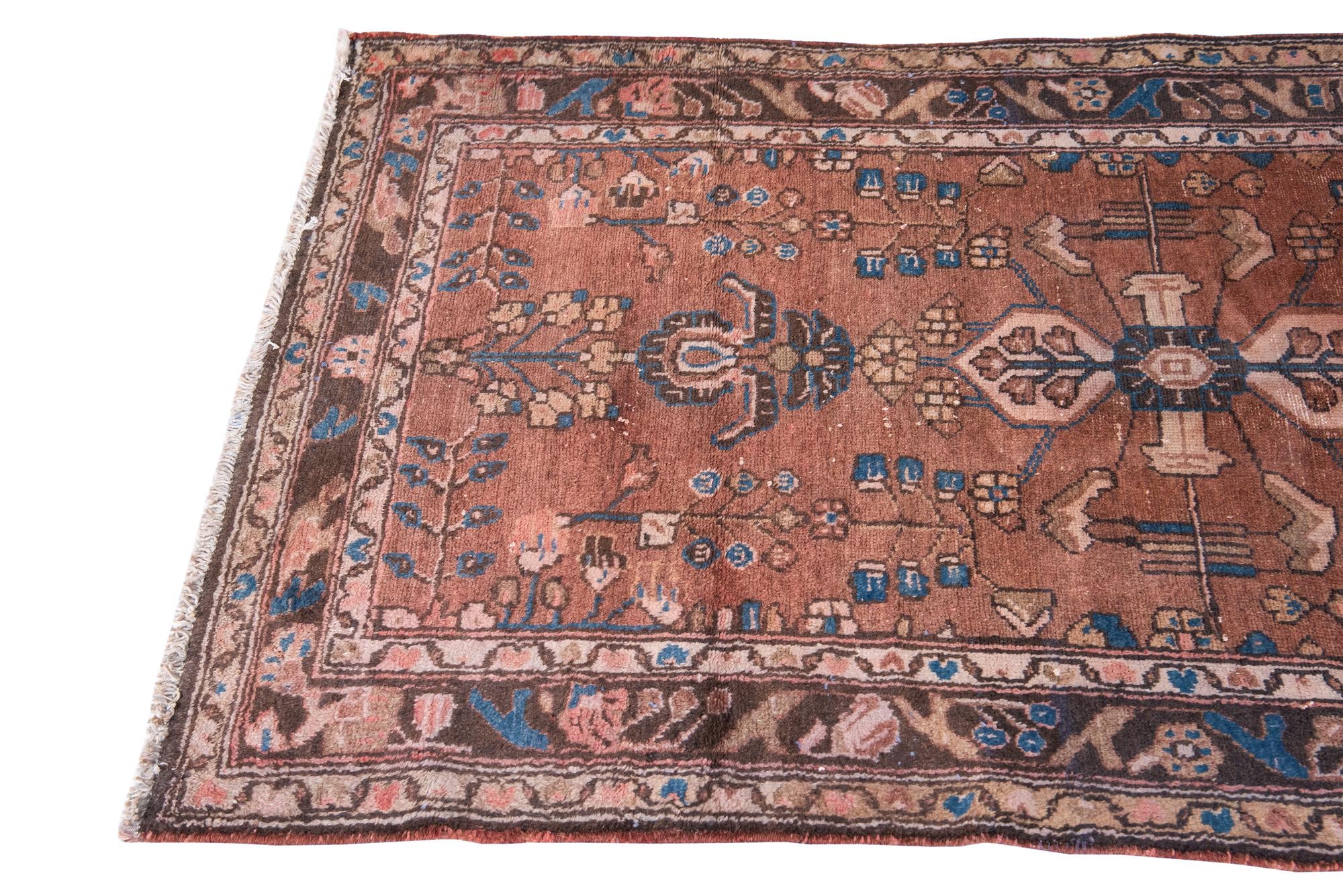 105cm x 310cm anudado a mano Ultra Vintage Alfombra Persa Lana Pasillera