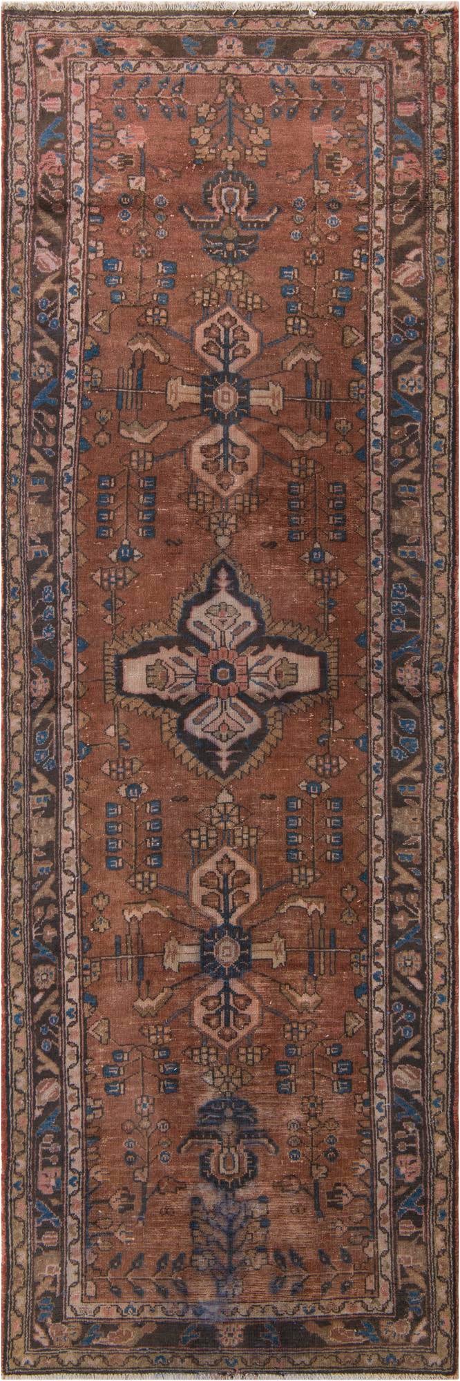105cm x 310cm anudado a mano Ultra Vintage Alfombra Persa Lana Pasillera