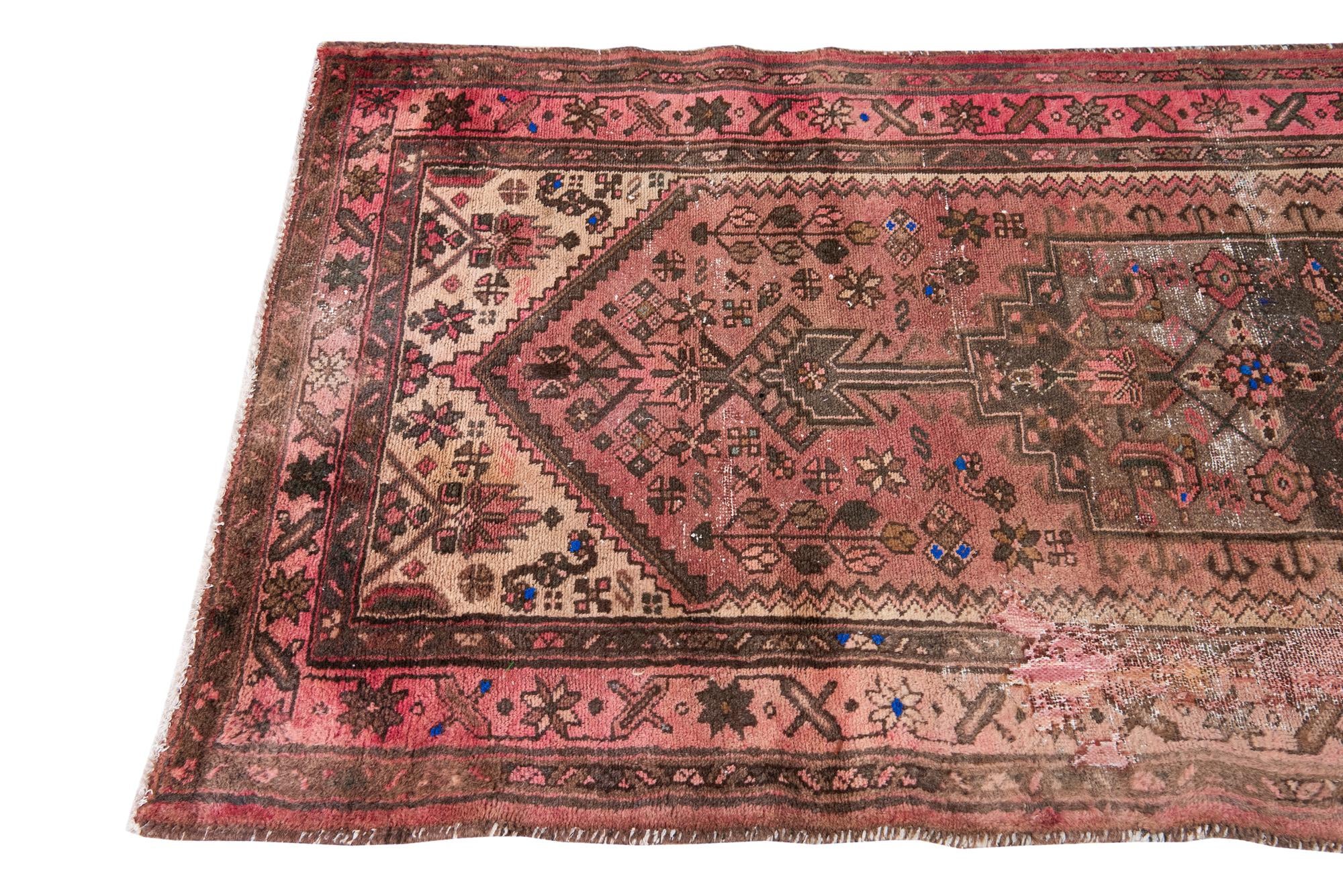 3' 4 x 6' 5 Hand Knotted Ultra Vintage Persian Wool Runner Rug