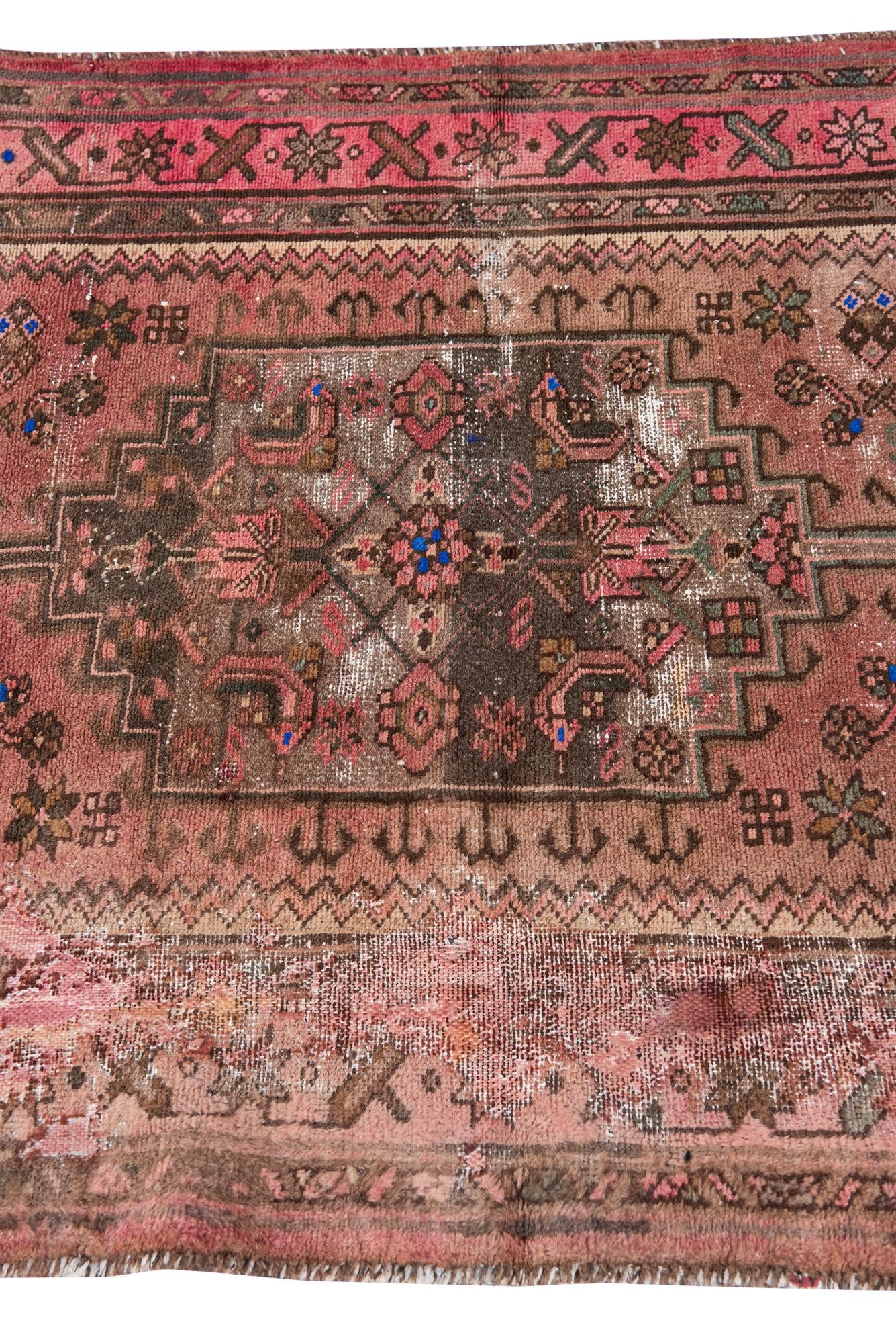 3' 4 x 6' 5 Hand Knotted Ultra Vintage Persian Wool Runner Rug