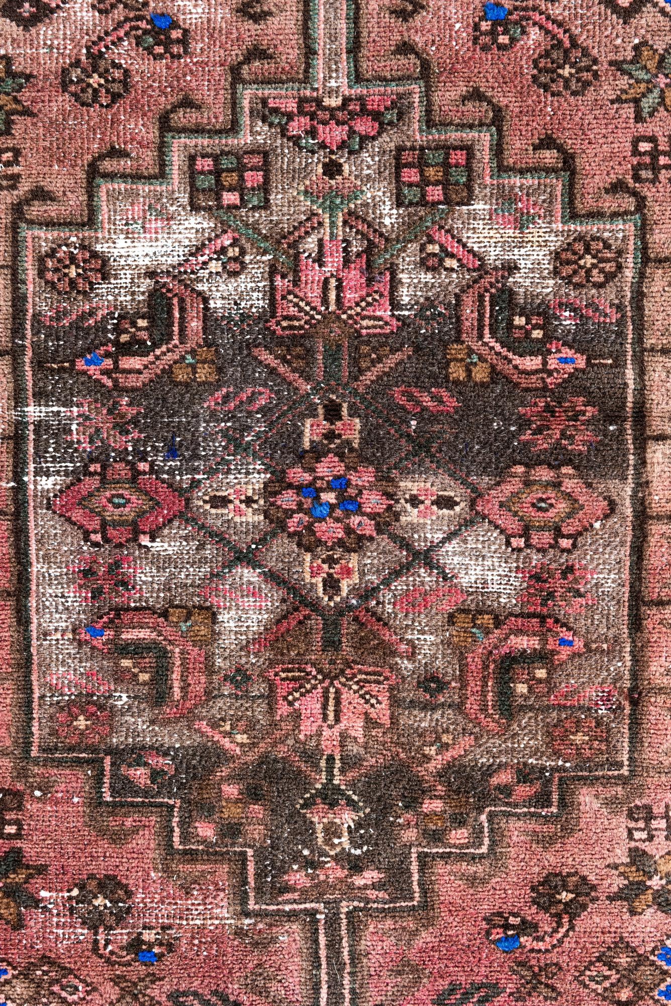 3' 4 x 6' 5 Hand Knotted Ultra Vintage Persian Wool Runner Rug
