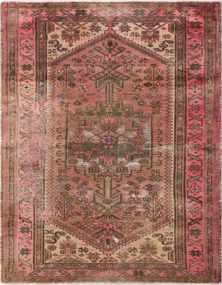 Detail image of 3' 4 x 6' 5 Hand Knotted Ultra Vintage Persian Wool Runner Rug