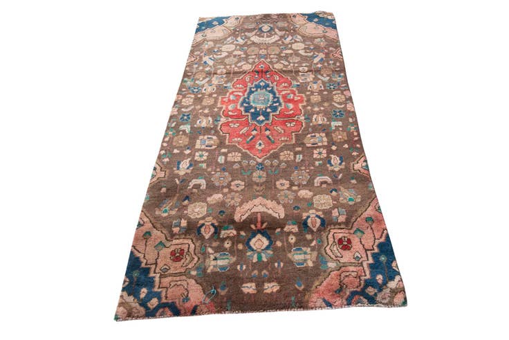 Detail image of 3' 5 x 7' 9 Hand Knotted Ultra Vintage Persian Wool Runner Rug
