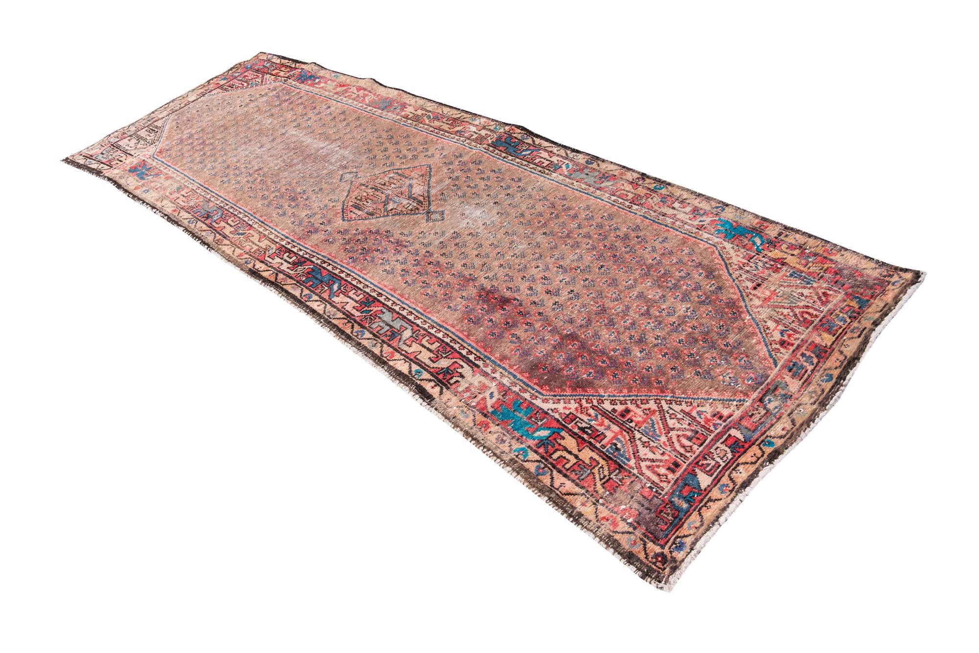 3' 6 x 9' 10 Hand Knotted Ultra Vintage Persian Wool Runner Rug