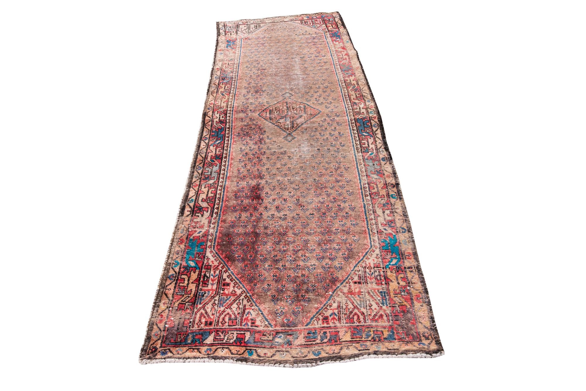 3' 6 x 9' 10 Hand Knotted Ultra Vintage Persian Wool Runner Rug