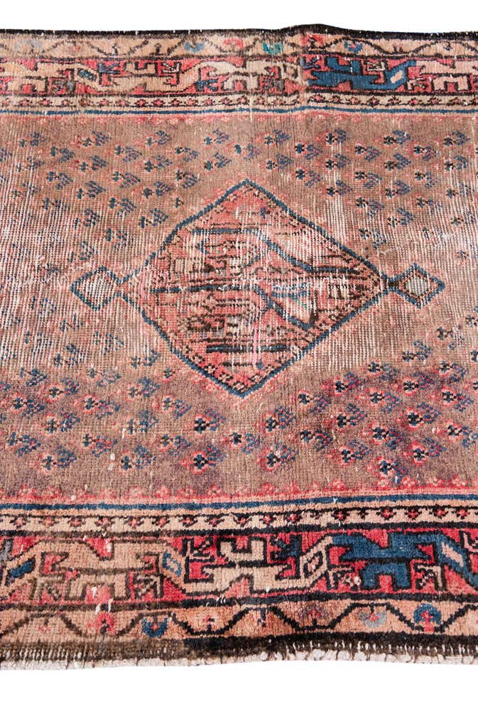 3' 6 x 9' 10 Hand Knotted Ultra Vintage Persian Wool Runner Rug