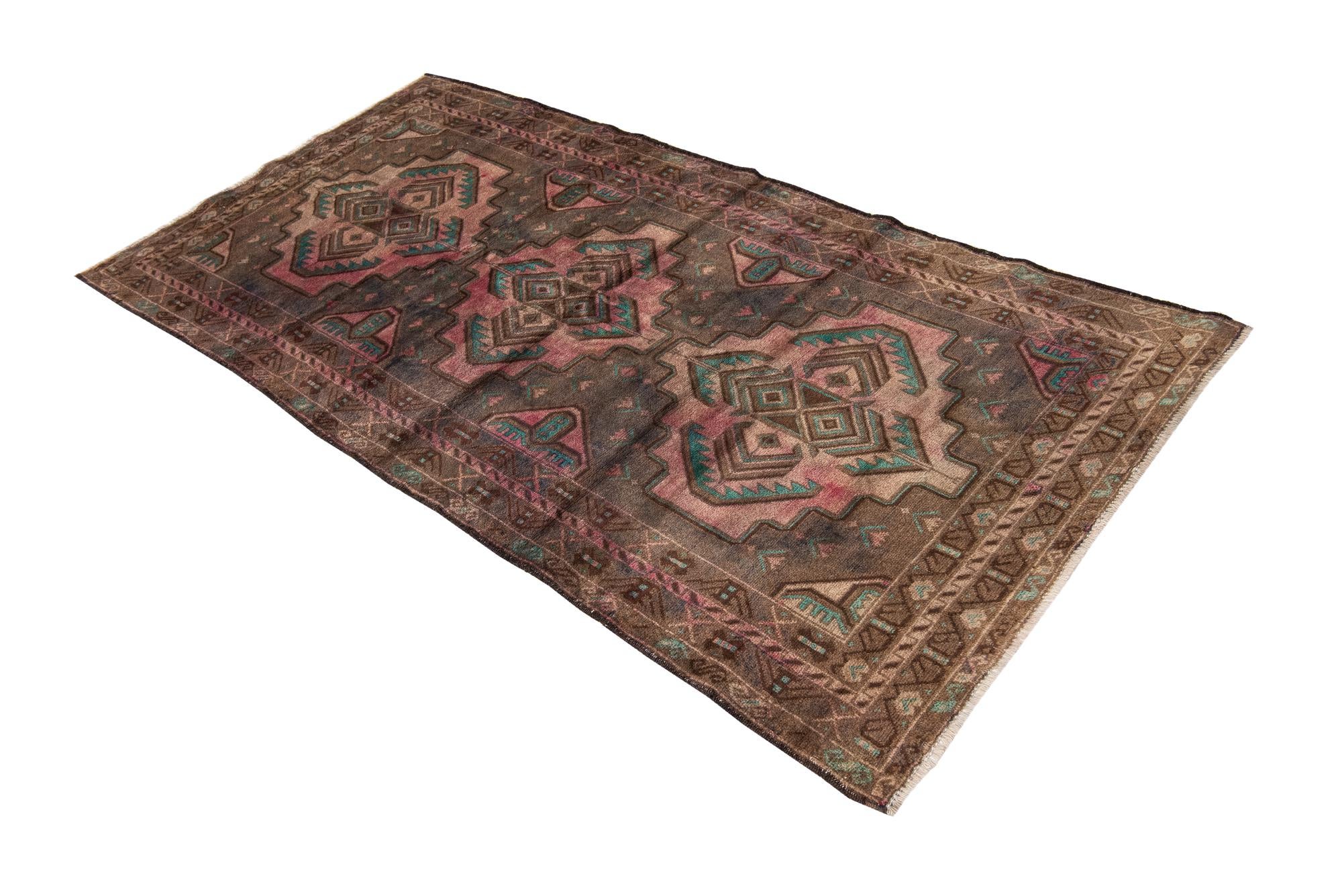 3' 4 x 6' 9 Hand Knotted Ultra Vintage Persian Wool Runner Rug