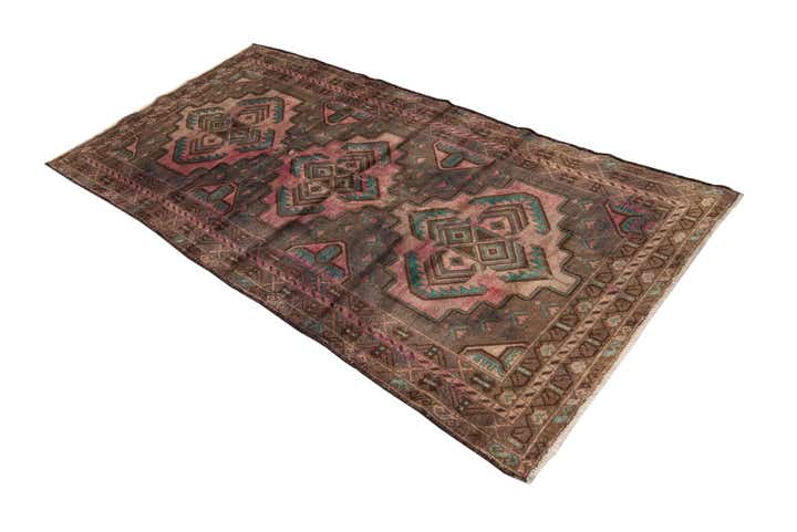 3' 4 x 6' 9 Hand Knotted Ultra Vintage Persian Wool Runner Rug