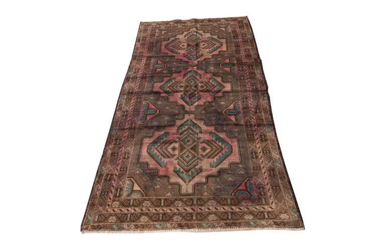 Detail image of 3' 4 x 6' 9 Hand Knotted Ultra Vintage Persian Wool Runner Rug