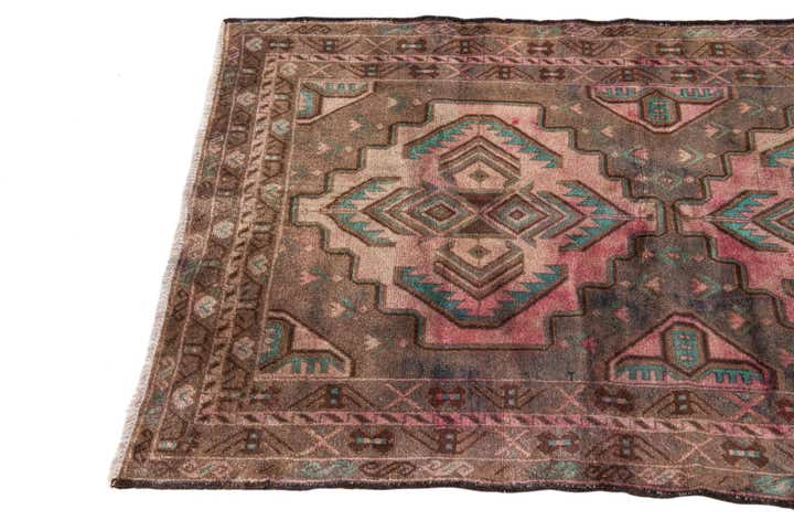 3' 4 x 6' 9 Hand Knotted Ultra Vintage Persian Wool Runner Rug