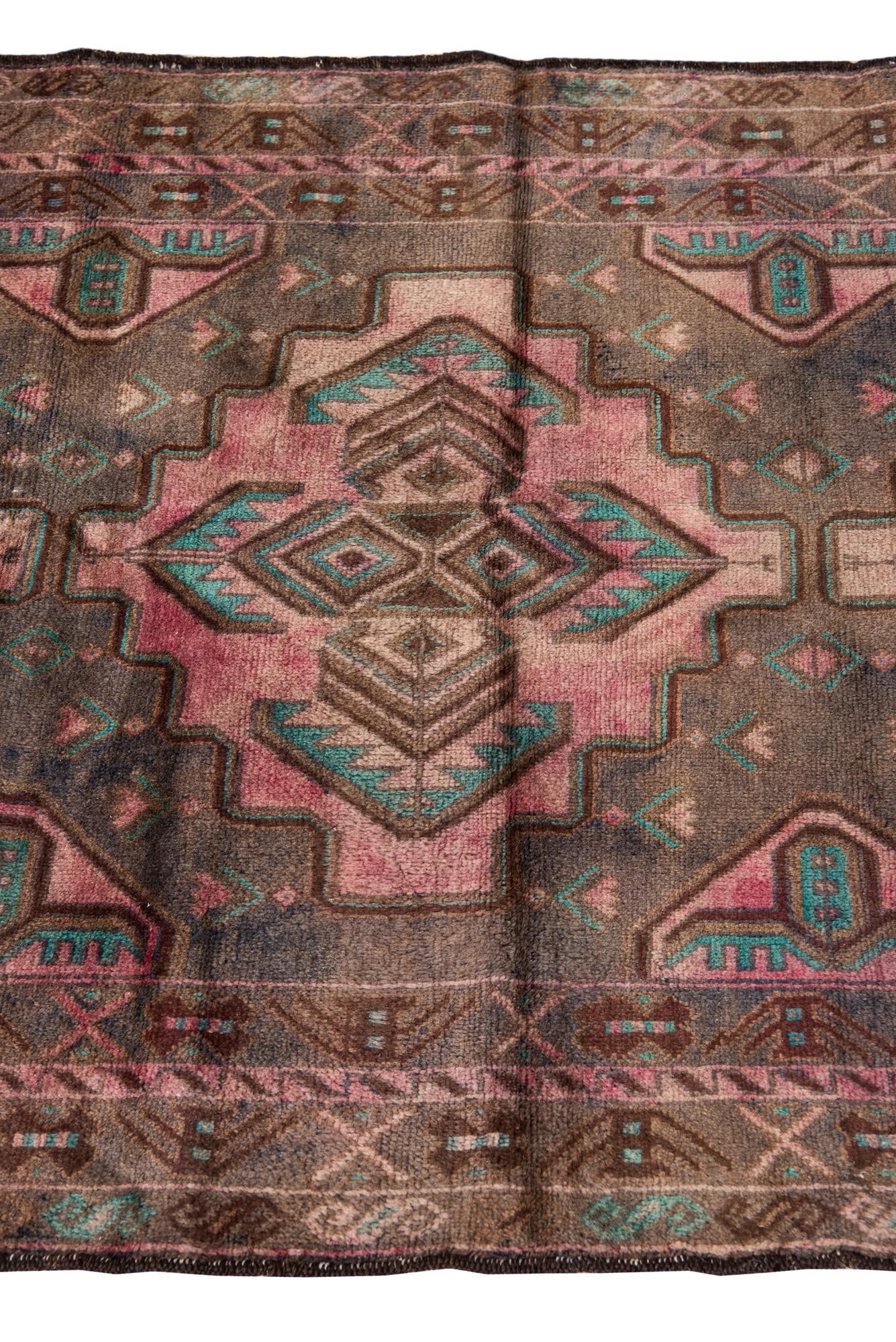 3' 4 x 6' 9 Hand Knotted Ultra Vintage Persian Wool Runner Rug