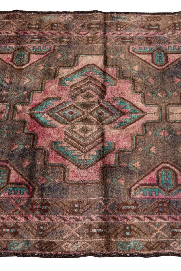 Detail image of 3' 4 x 6' 9 Hand Knotted Ultra Vintage Persian Wool Runner Rug