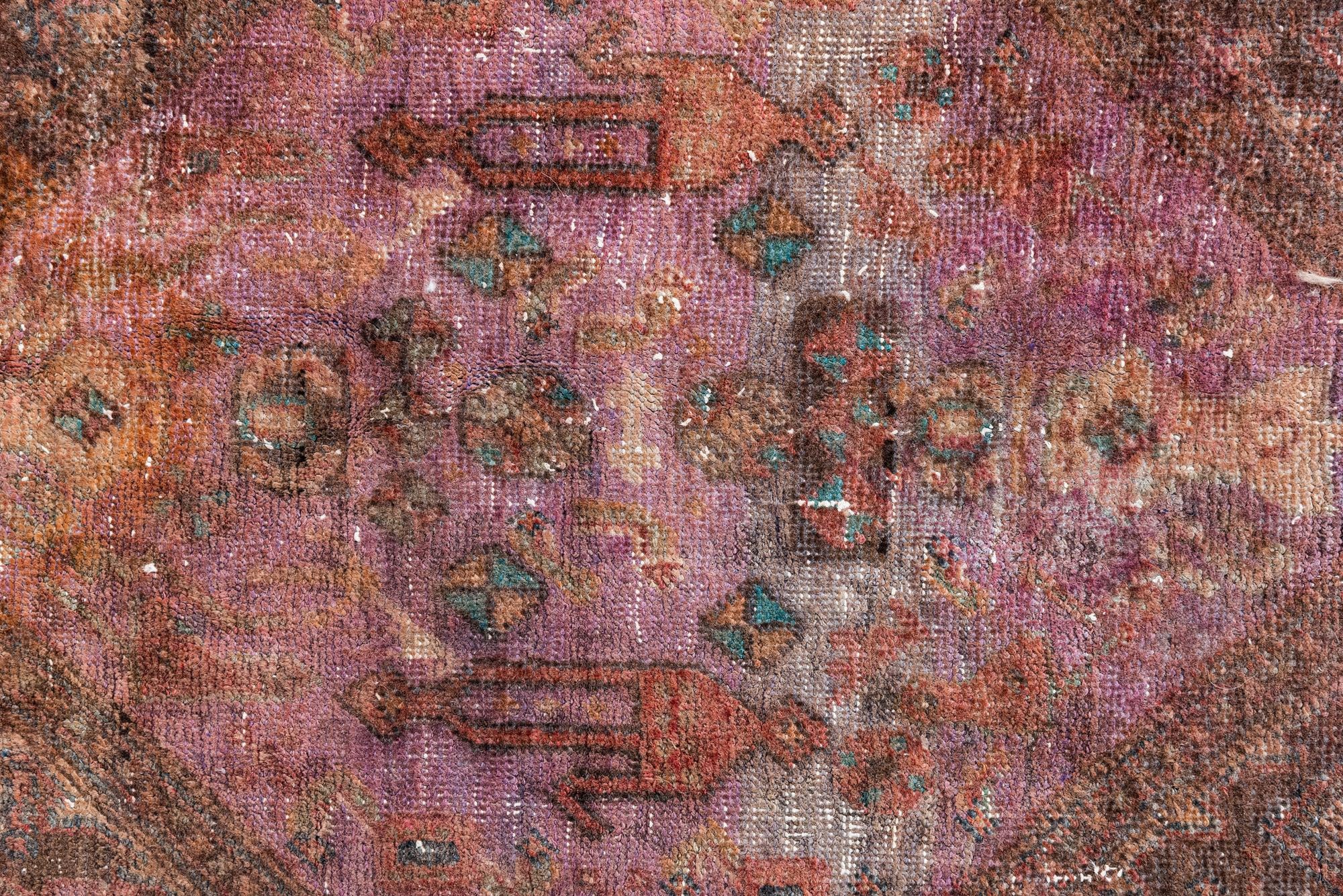 4' 6 x 12' 7 Hand Knotted Ultra Vintage Persian Wool Runner Rug