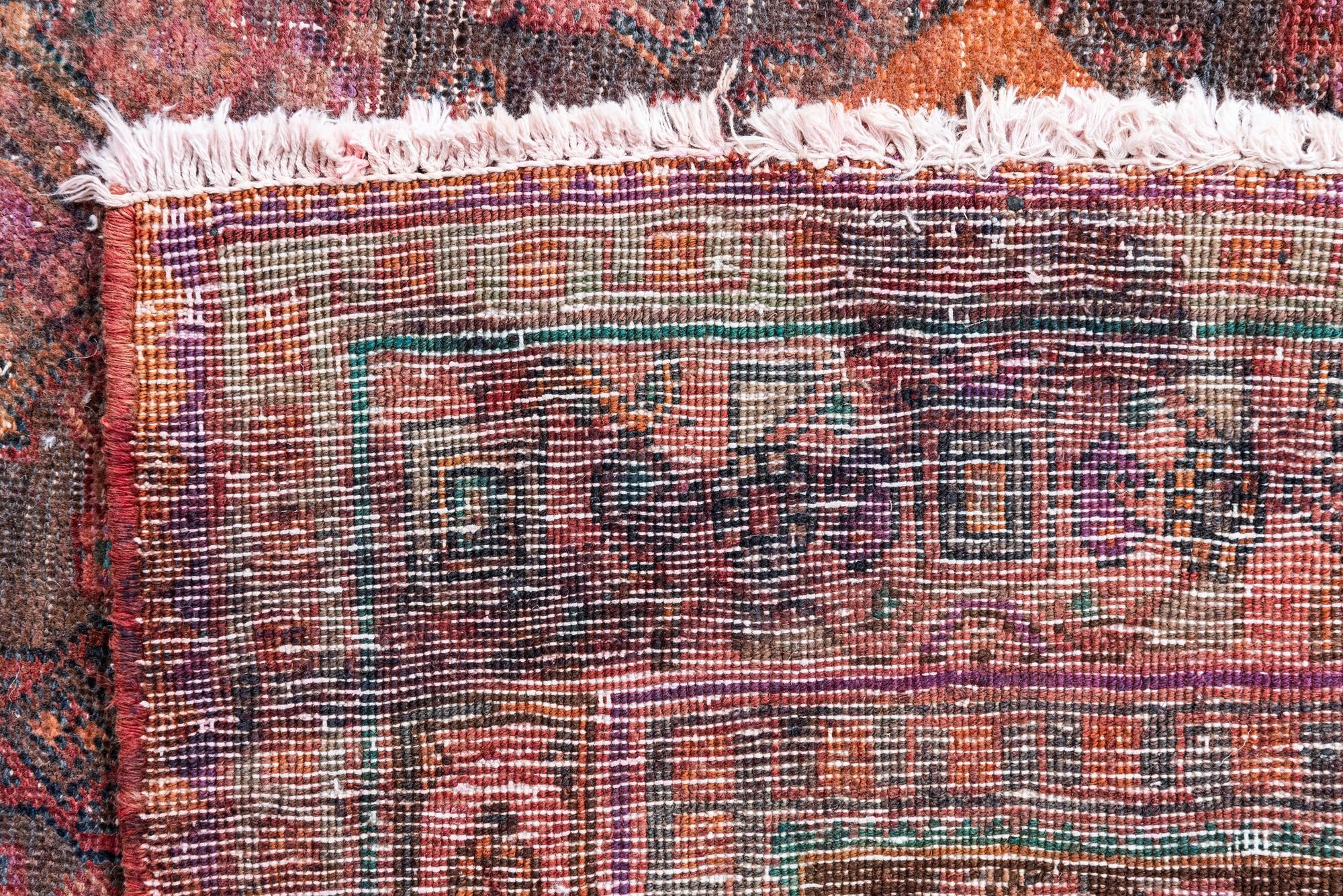 4' 6 x 12' 7 Hand Knotted Ultra Vintage Persian Wool Runner Rug