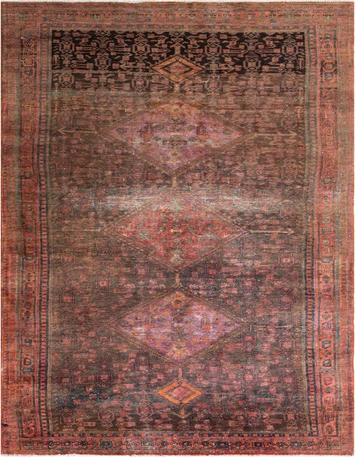 Primary image 4' 6 x 12' 7  Hand Knotted Ultra Vintage Persian Wool Runner Rug