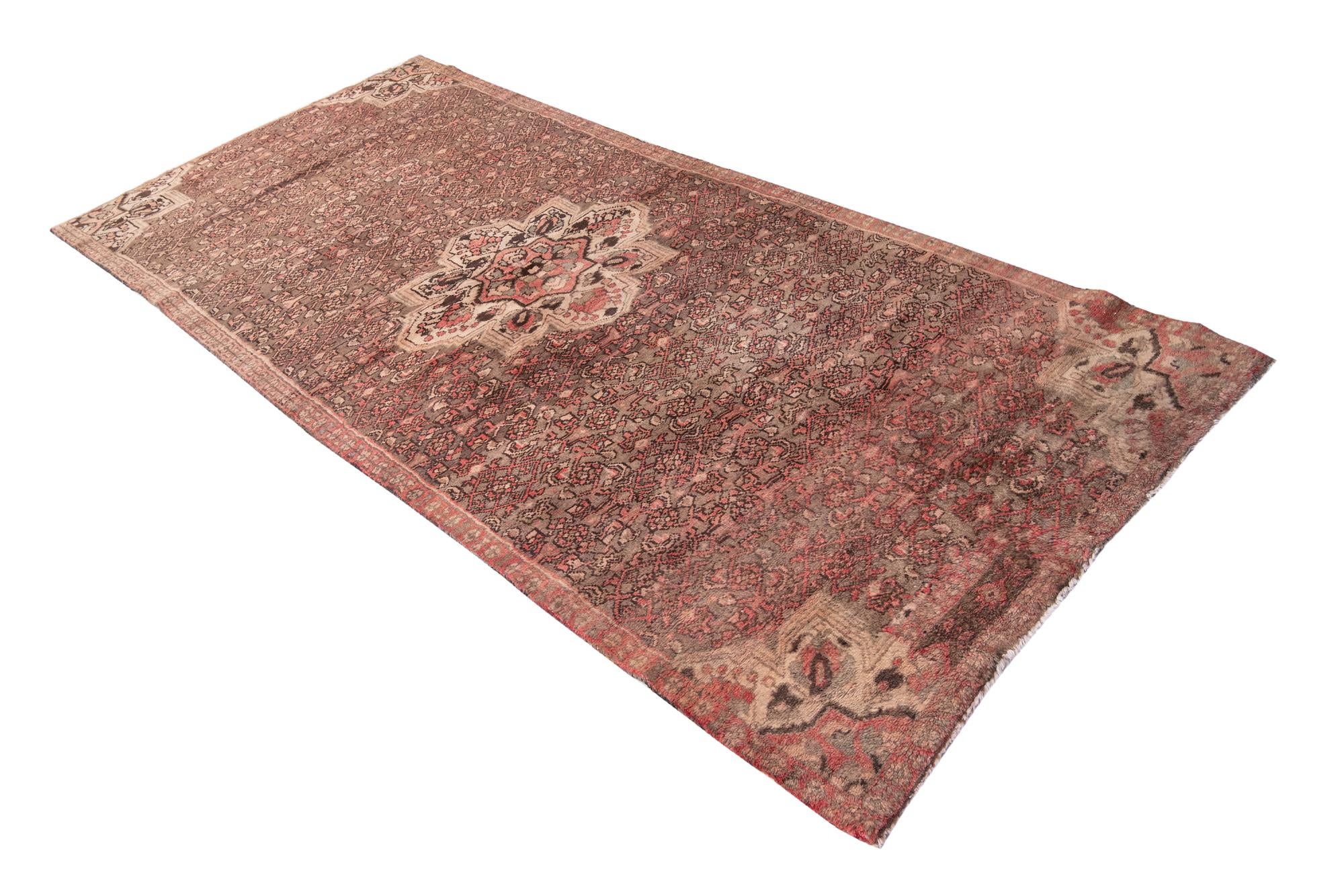 4' 1 x 9' 2 Hand Knotted Ultra Vintage Persian Wool Runner Rug