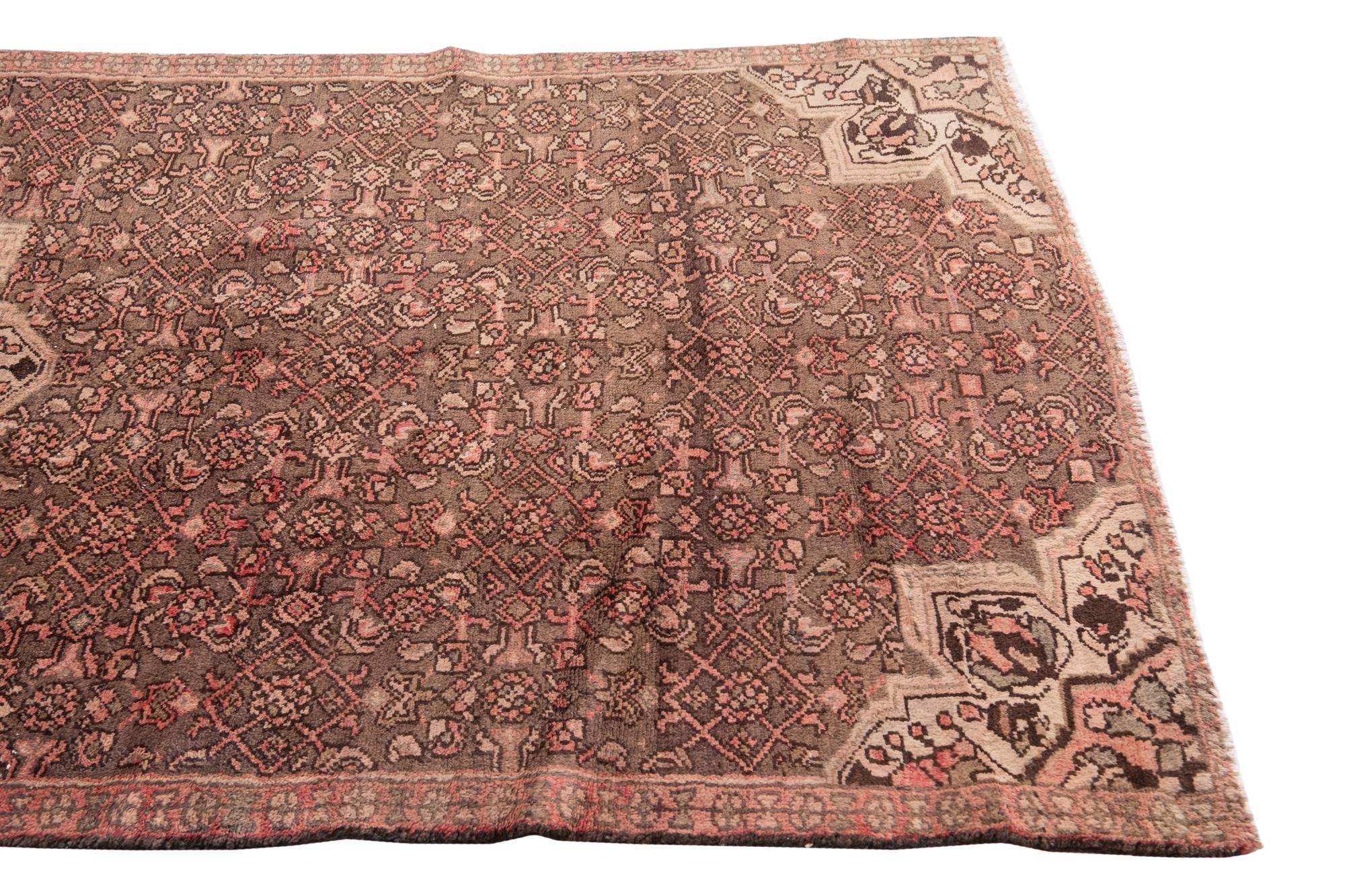 4' 1 x 9' 2 Hand Knotted Ultra Vintage Persian Wool Runner Rug