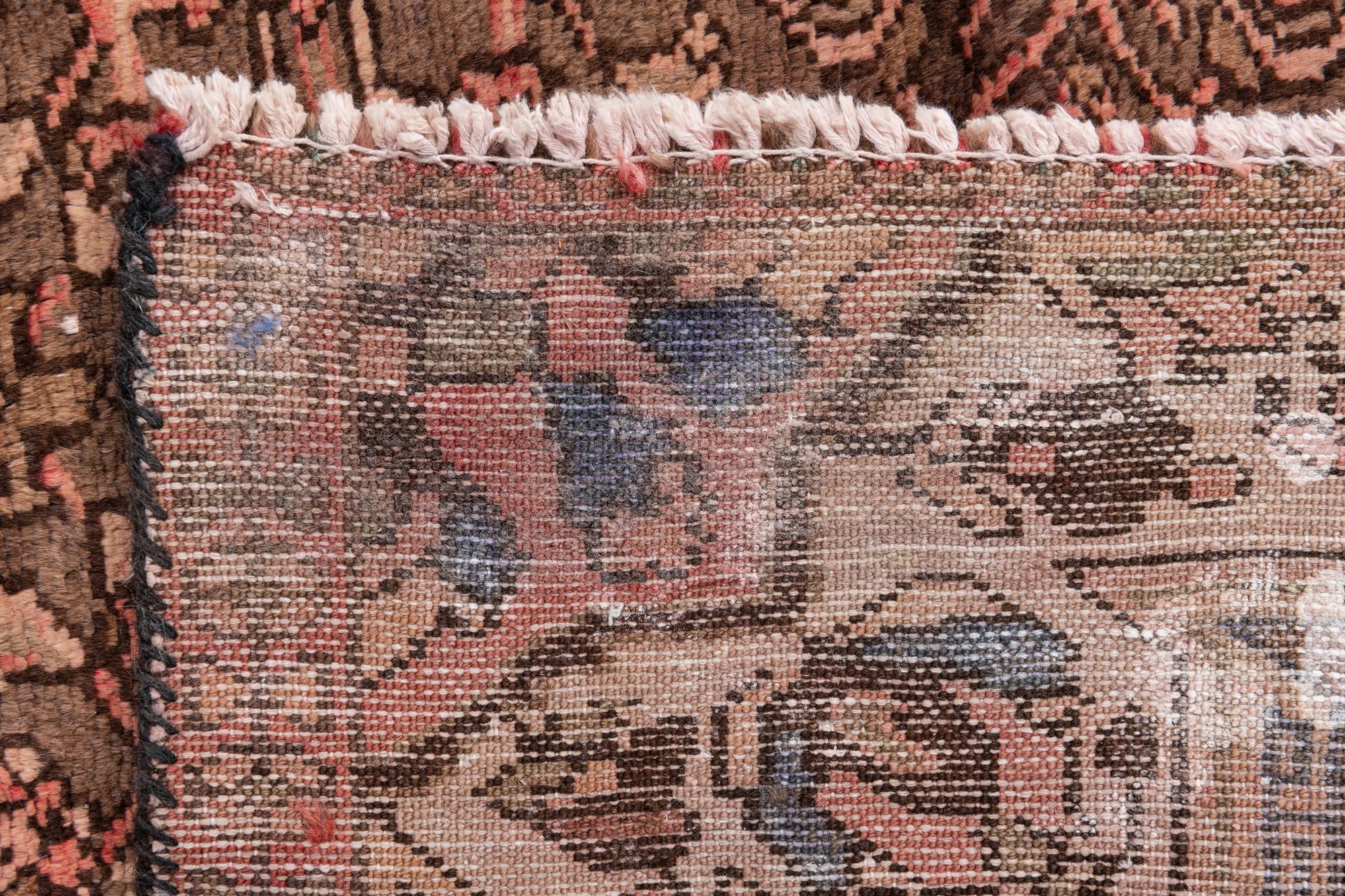 4' 1 x 9' 2 Hand Knotted Ultra Vintage Persian Wool Runner Rug