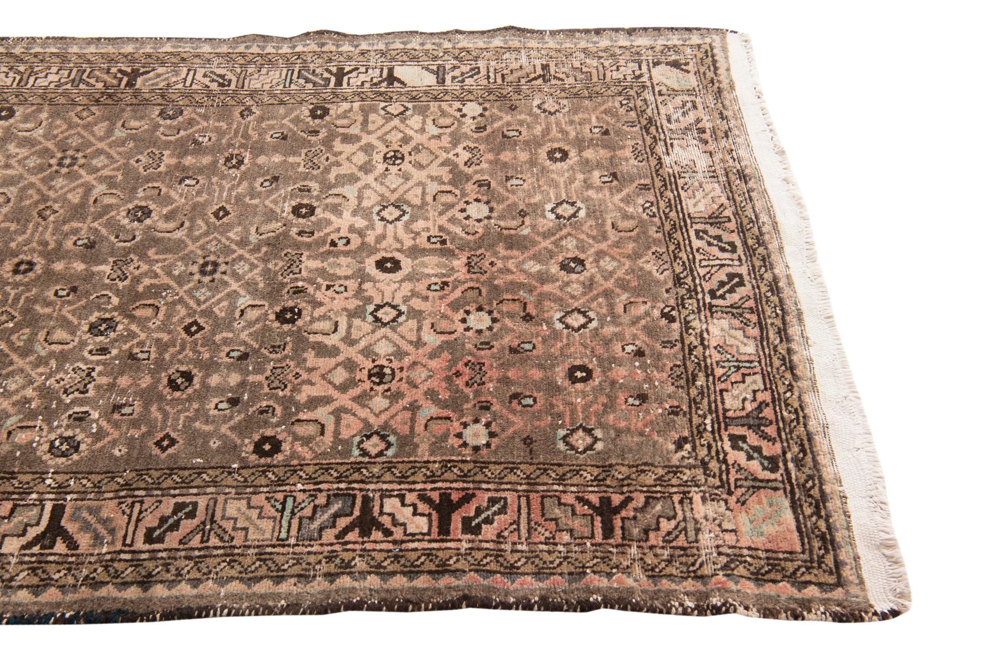 4' x 10' 7 Hand Knotted Ultra Vintage Persian Wool Runner Rug