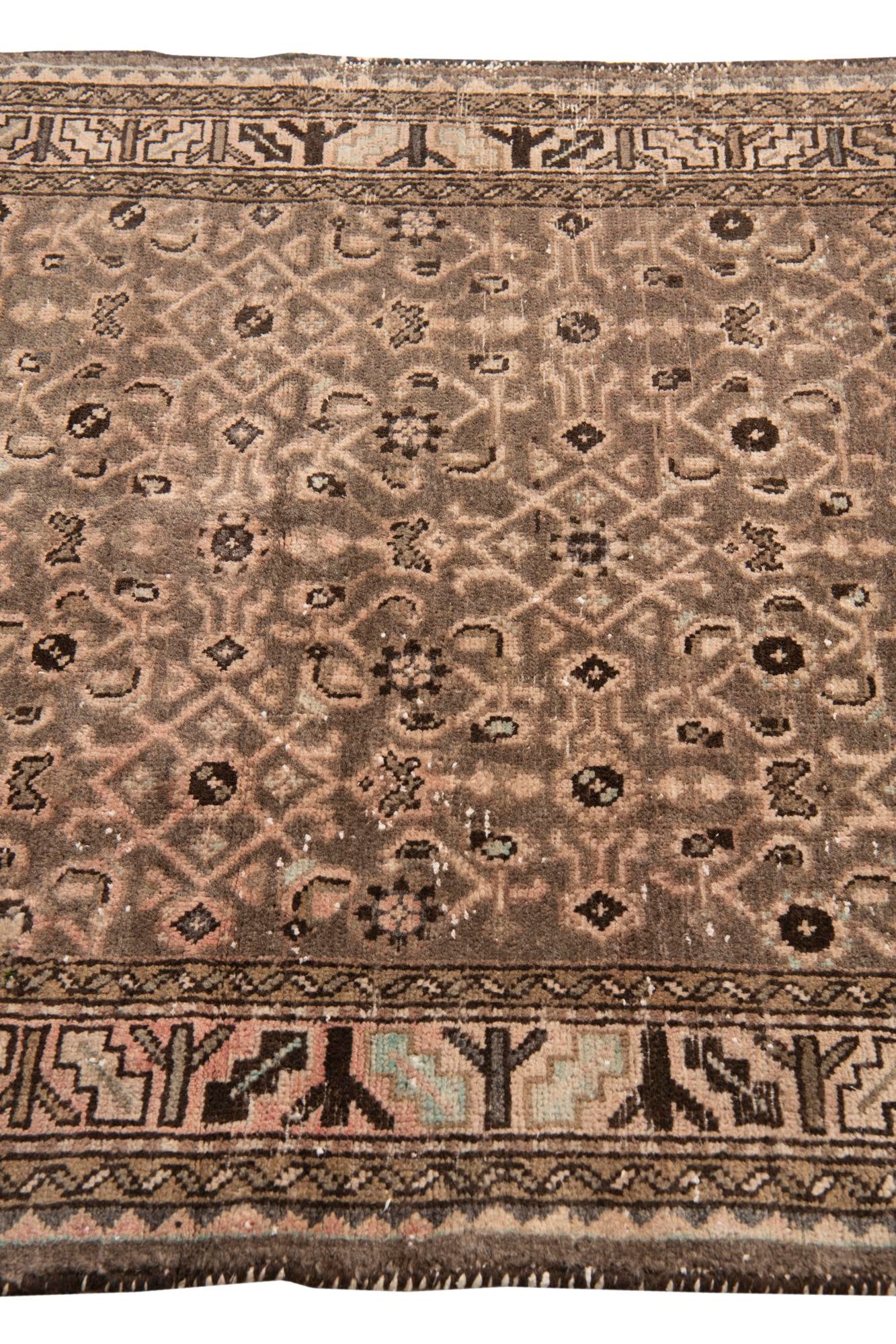4' x 10' 7 Hand Knotted Ultra Vintage Persian Wool Runner Rug