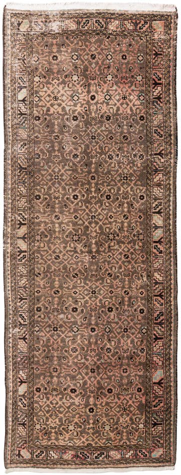 Detail image of 4' x 10' 7 Hand Knotted Ultra Vintage Persian Wool Runner Rug