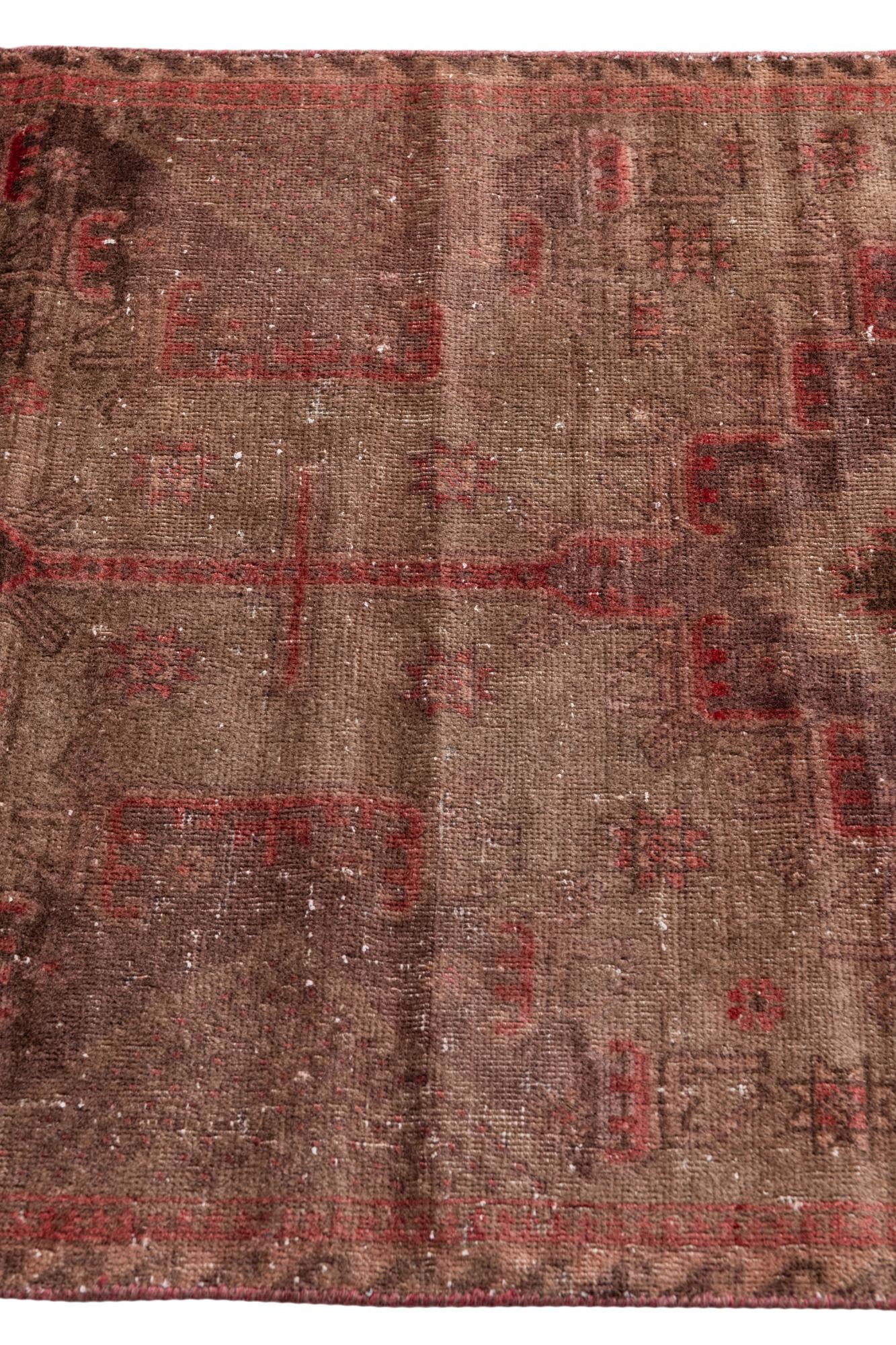 2' 8 x 6' 1 Hand Knotted Ultra Vintage Persian Wool Runner Rug
