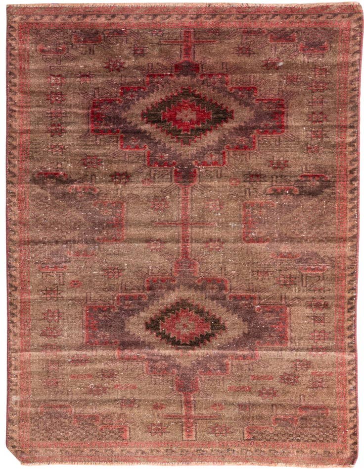 Detail image of 2' 8 x 6' 1 Hand Knotted Ultra Vintage Persian Wool Runner Rug