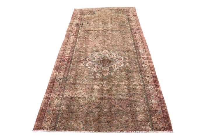 3' 10 x 8' 2 Hand Knotted Ultra Vintage Persian Wool Runner Rug