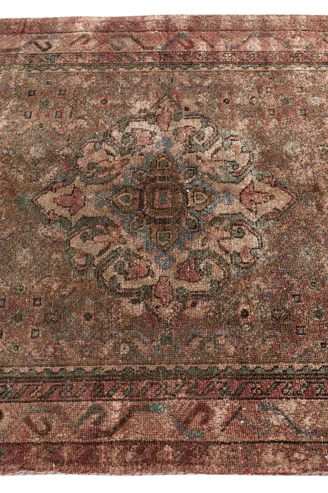 3' 10 x 8' 2 Hand Knotted Ultra Vintage Persian Wool Runner Rug