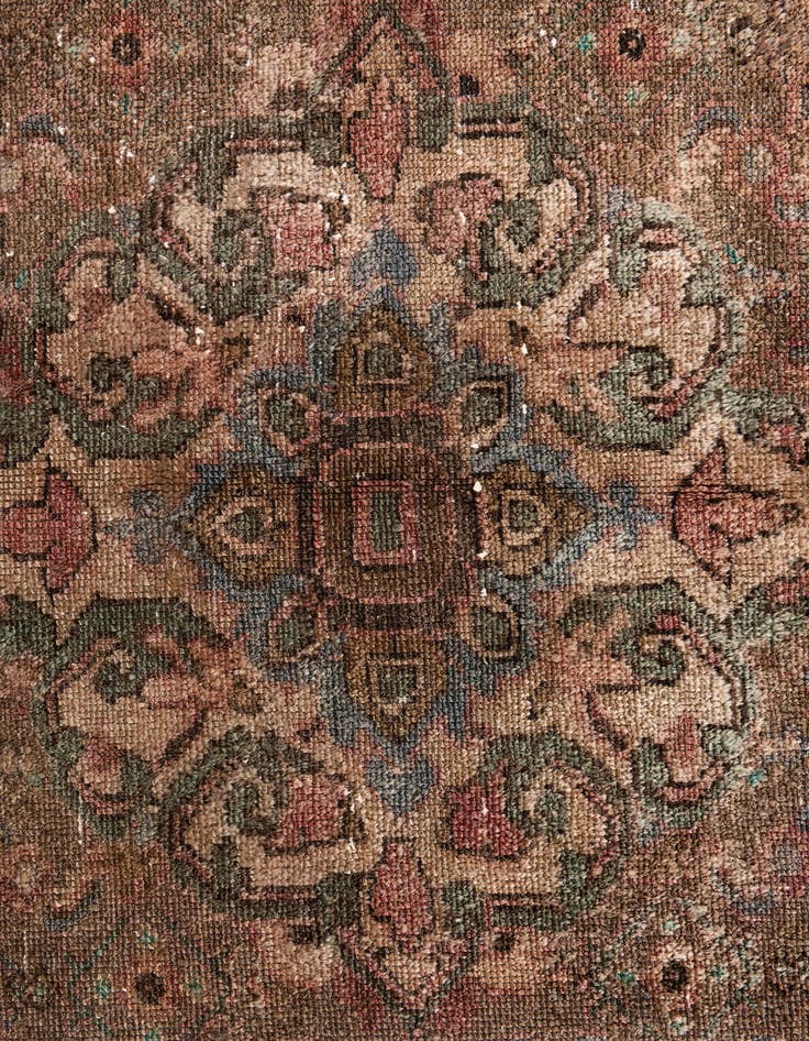 Detail image of 3' 10 x 8' 2  Hand Knotted Ultra Vintage Persian Wool Runner Rug