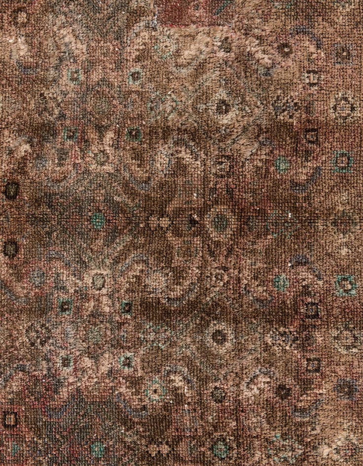 Detail image of 3' 10 x 8' 2  Hand Knotted Ultra Vintage Persian Wool Runner Rug