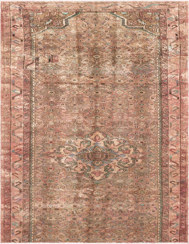 Detail image of 3' 10 x 8' 2 Hand Knotted Ultra Vintage Persian Wool Runner Rug