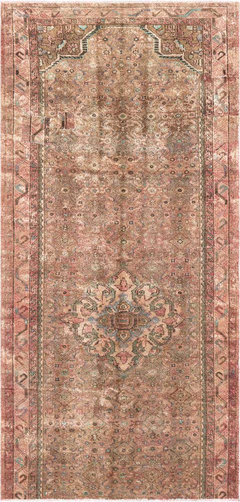 3' 10 x 8' 2 Hand Knotted Ultra Vintage Persian Wool Runner Rug