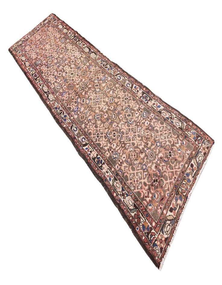 Detail image of 2' 10 x 9' 8  Hand Knotted Ultra Vintage Persian Wool Runner Rug