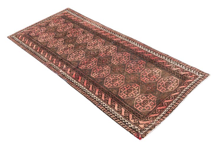 Detail image of 2' 4 x 5' 6 Hand Knotted Ultra Vintage Persian Wool Runner Rug