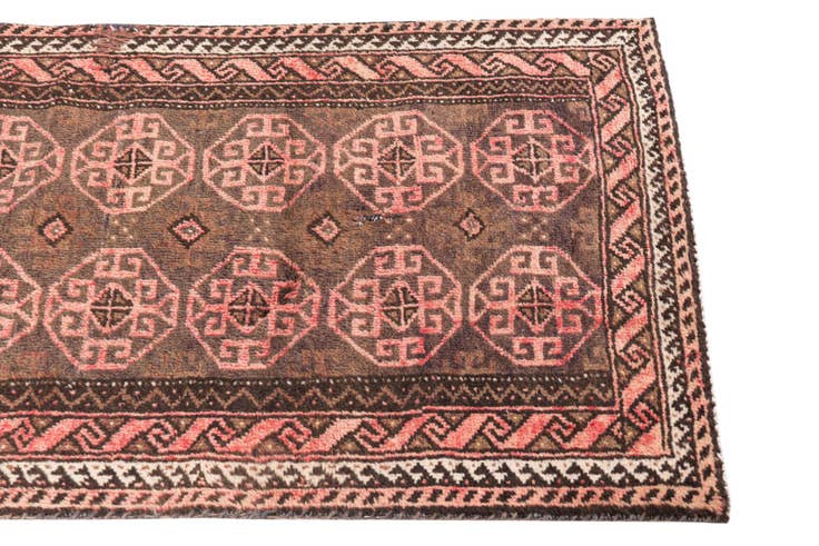 Detail image of 2' 4 x 5' 6 Hand Knotted Ultra Vintage Persian Wool Runner Rug