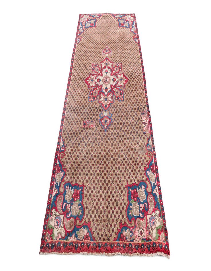 Detail image of 4' x 9'  Hand Knotted Ultra Vintage Persian Wool Runner Rug