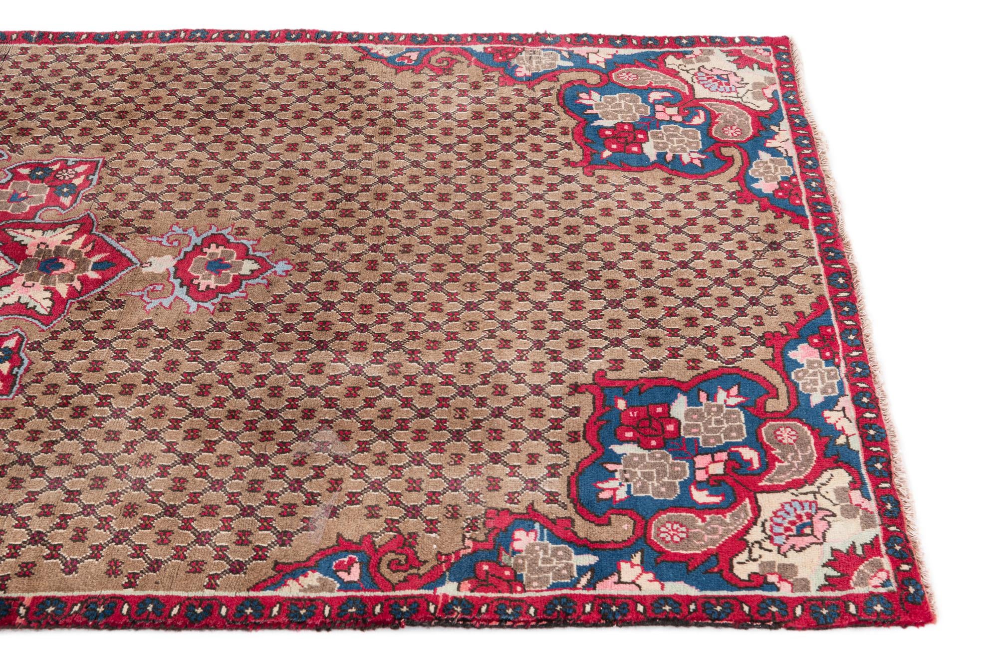 4' x 9' Hand Knotted Ultra Vintage Persian Wool Runner Rug