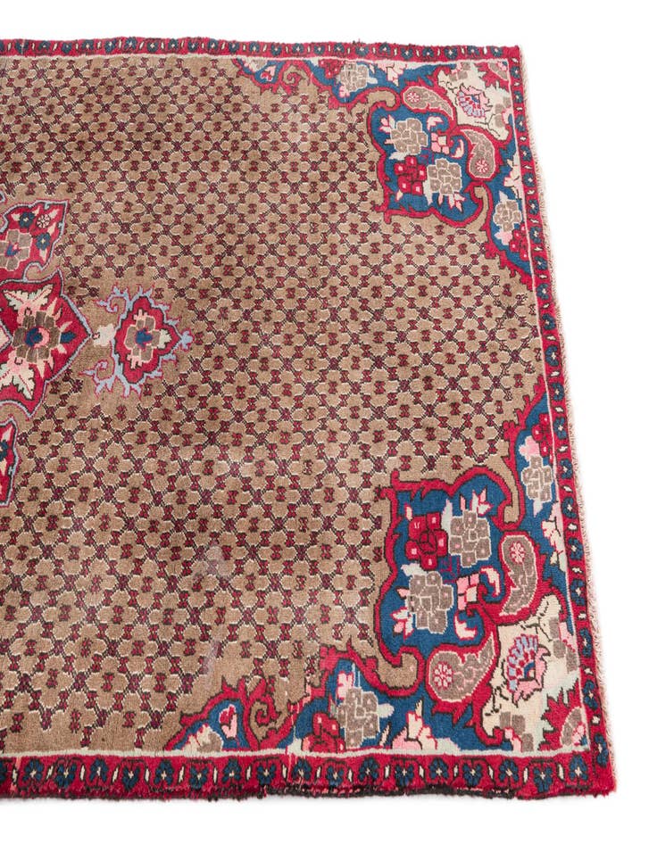 Detail image of 4' x 9'  Hand Knotted Ultra Vintage Persian Wool Runner Rug